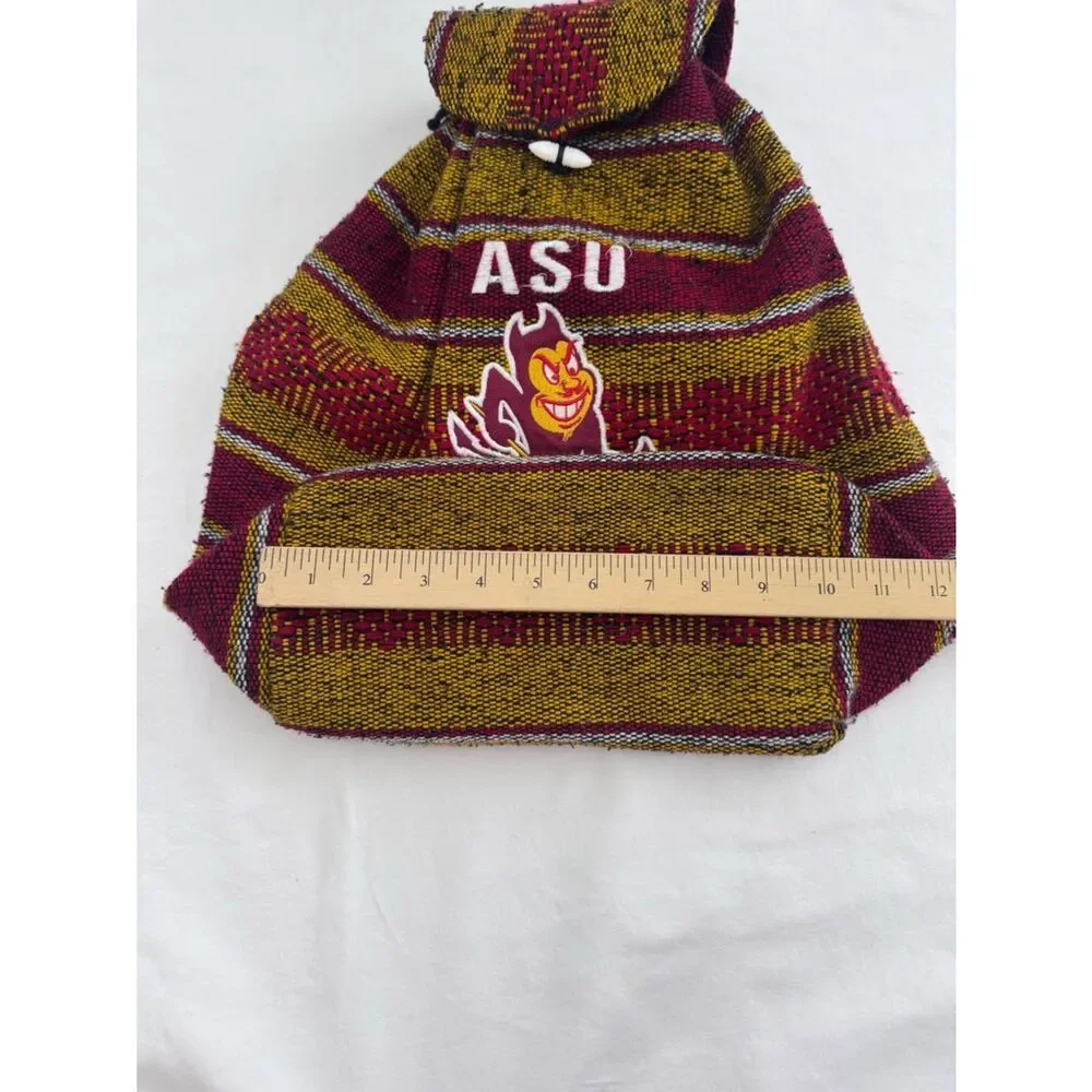 Arizona State University Southwestern Woven Backpack Maroon Gold Sparky Mascot